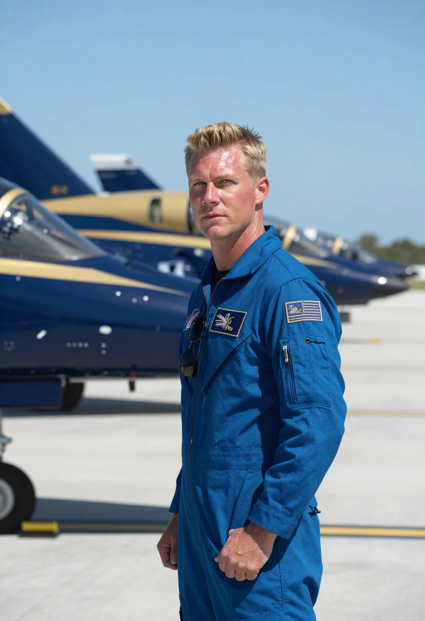 AI blue angels sample — portrait of a man, chest-up portrait of a Western-European m
