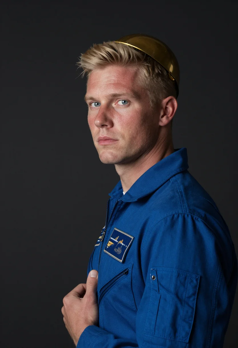 AI blue angels sample — portrait of a man, chest-up portrait of a Western-European m