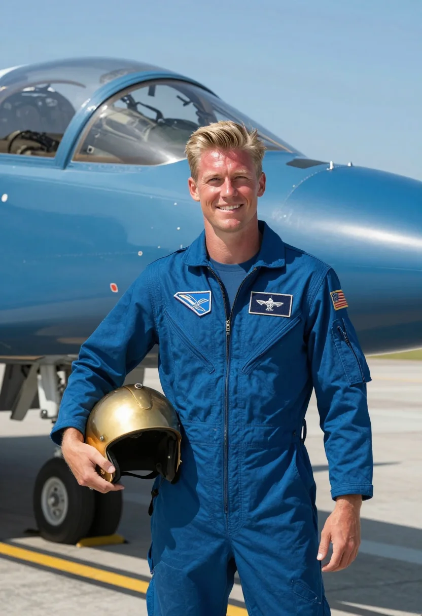 AI blue angels sample — portrait of a man, waist-up portrait of a Western-European m