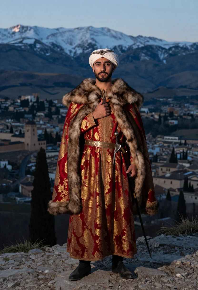 AI boabdil sample — portrait of a man, half-length portrait of a young Andalusi