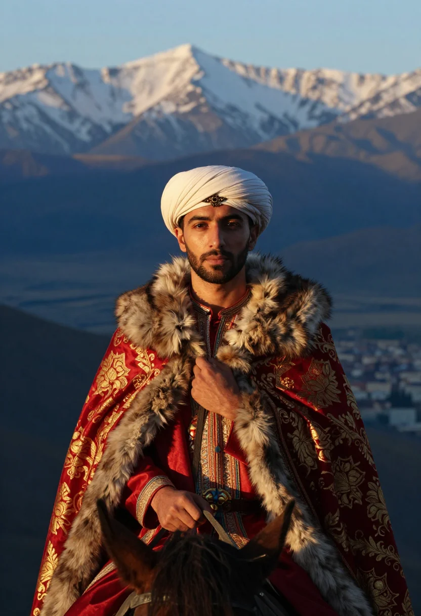 AI boabdil sample — portrait of a man, chest-up portrait of a young Andalusi man
