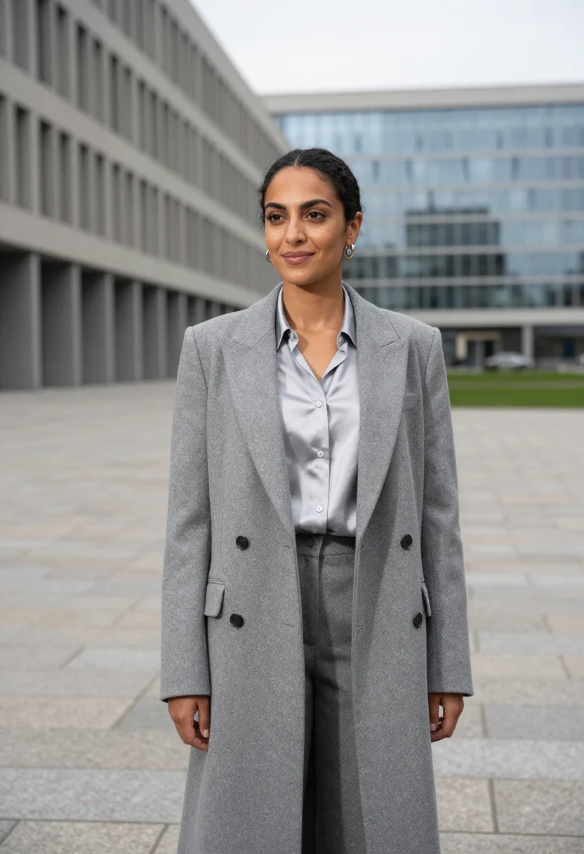 AI bocconi professor ceppo grey sample — portrait of a woman, of North-African descent, in her late t