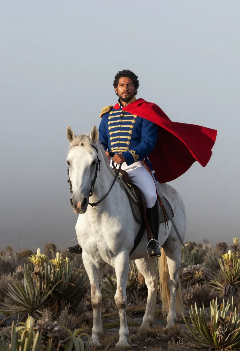 AI bolivar sample — portrait of a man, full-length wide portrait of a Latin-Amer