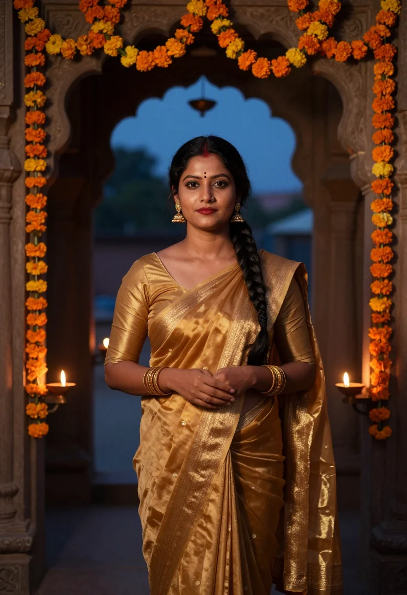 AI bollywood seventies sample — portrait of a woman, three-quarter-length portrait of a Nort