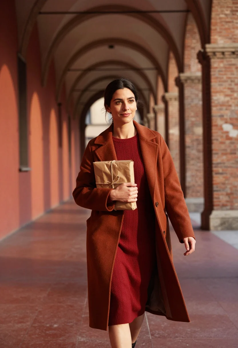 AI bologna rossa sample — portrait of a woman, walking half-length portrait of a North