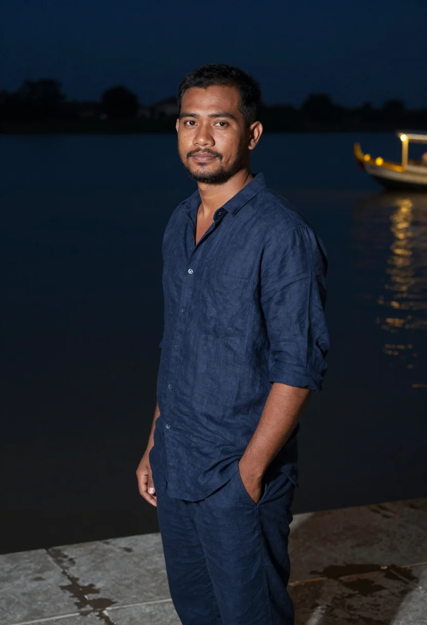 AI bon om touk phnom penh navy sample — portrait of a man, framed half-length from the head to the h