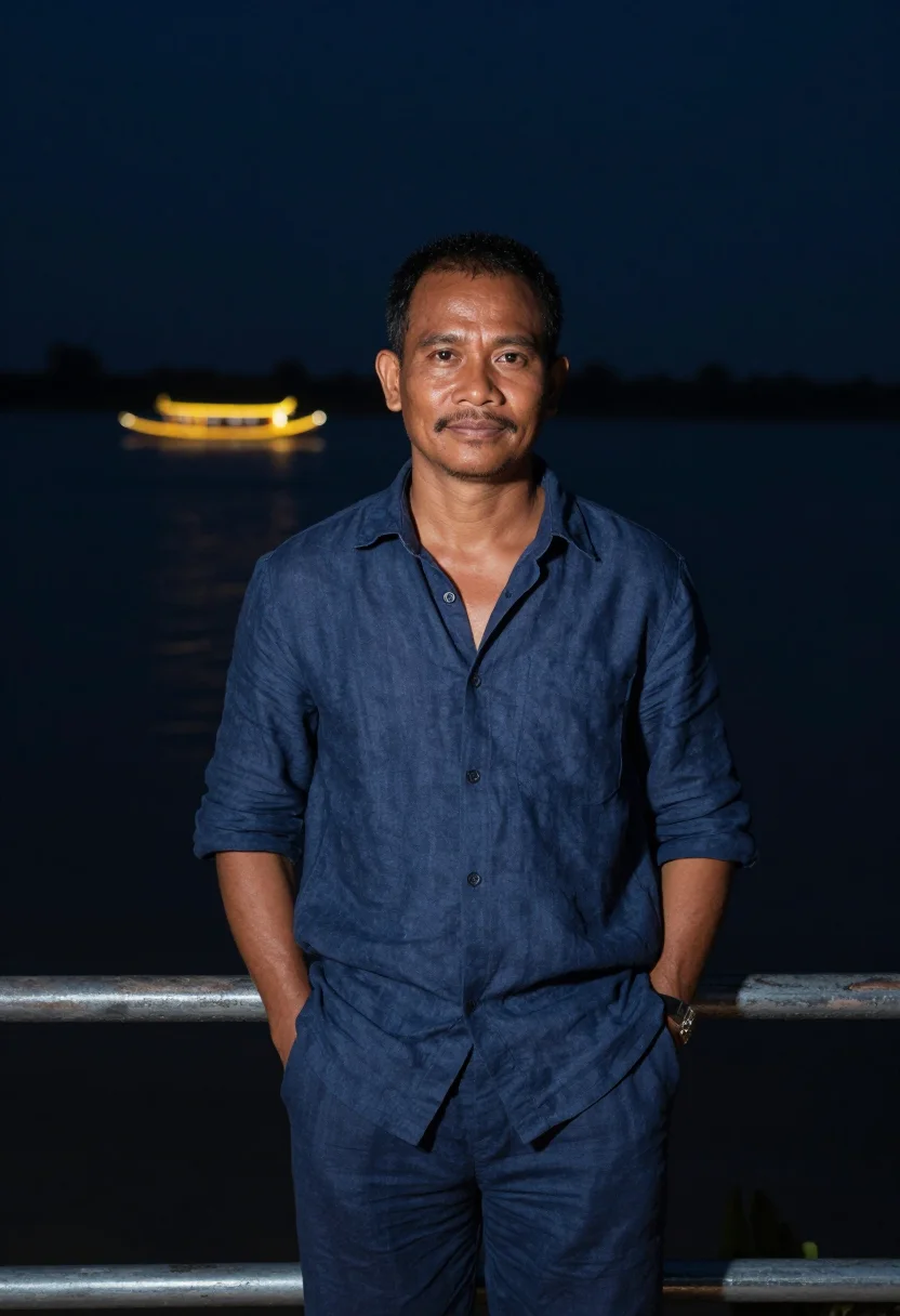 AI bon om touk phnom penh navy sample — portrait of a man, framed half-length from the head to the h