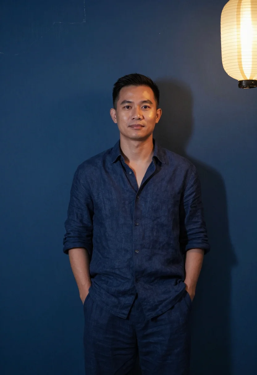 AI bon om touk phnom penh navy sample — portrait of a man, framed half-length from the head to the h