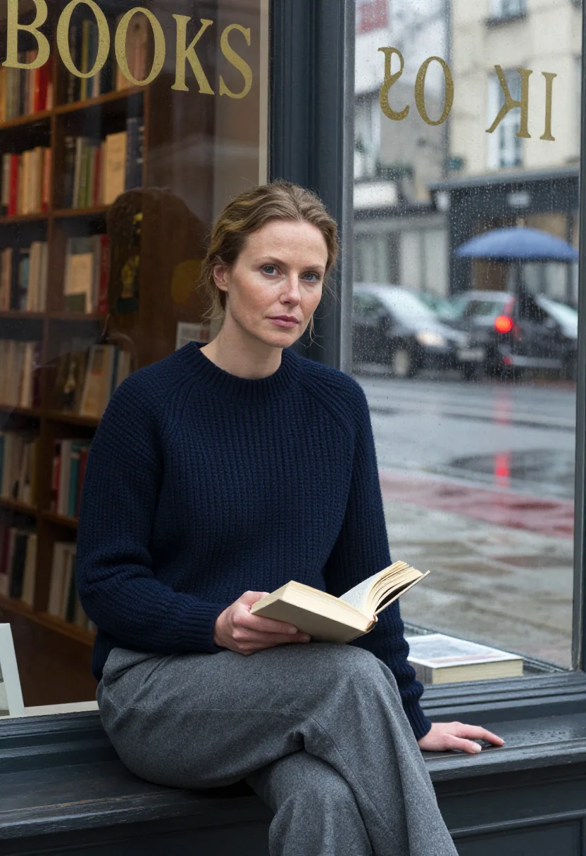 AI bookstore sample — portrait of a woman, half-length portrait of a Western Europ