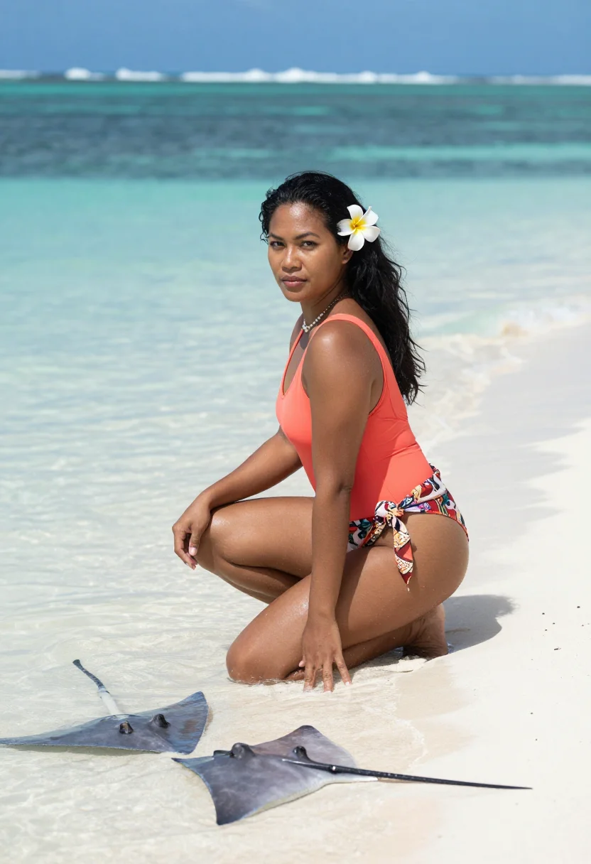 AI bora bora sample — portrait of a woman, three-quarter-length portrait of a Poly