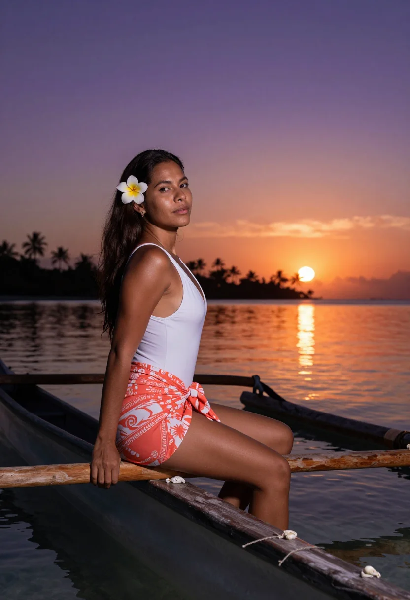 AI bora bora sample — portrait of a woman, close half-length portrait of a Latin-A