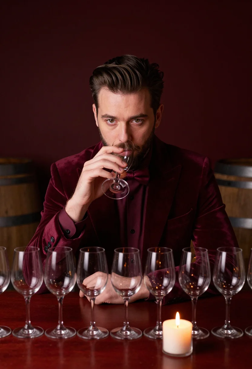 AI bordeaux chai sample — portrait of a man, a man in his fifties with warm ivory skin