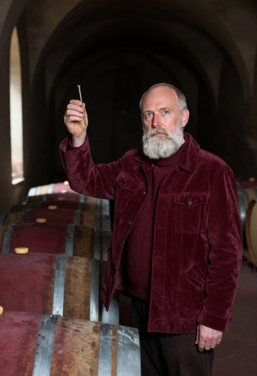 AI bordeaux chai sample — portrait of a man, a man in his early sixties with fair frec