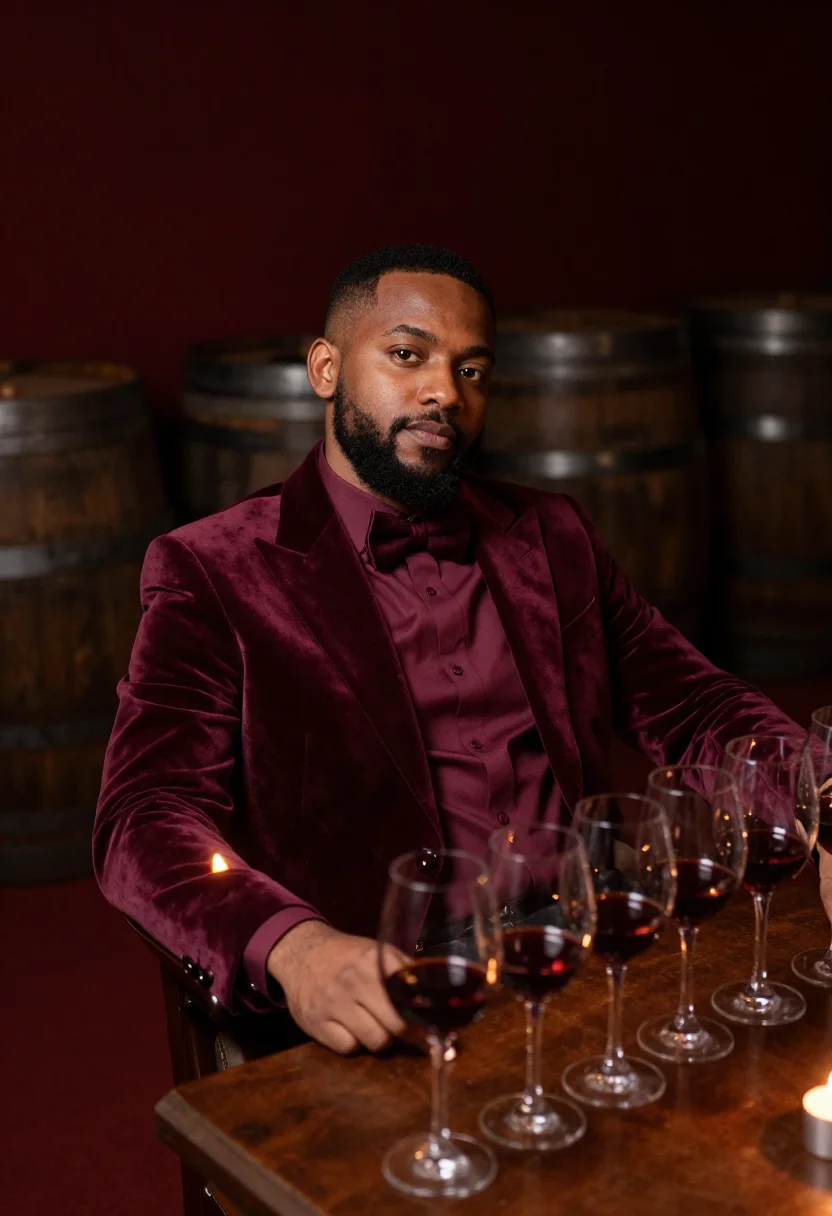 AI bordeaux chai sample — portrait of a man, a man in his late thirties with deep brow