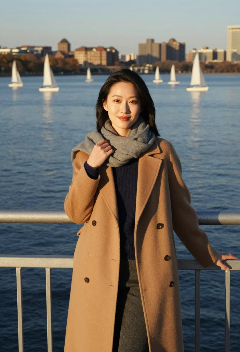 AI boston cambridge sample — portrait of a woman, half-length portrait of an East-Asian w