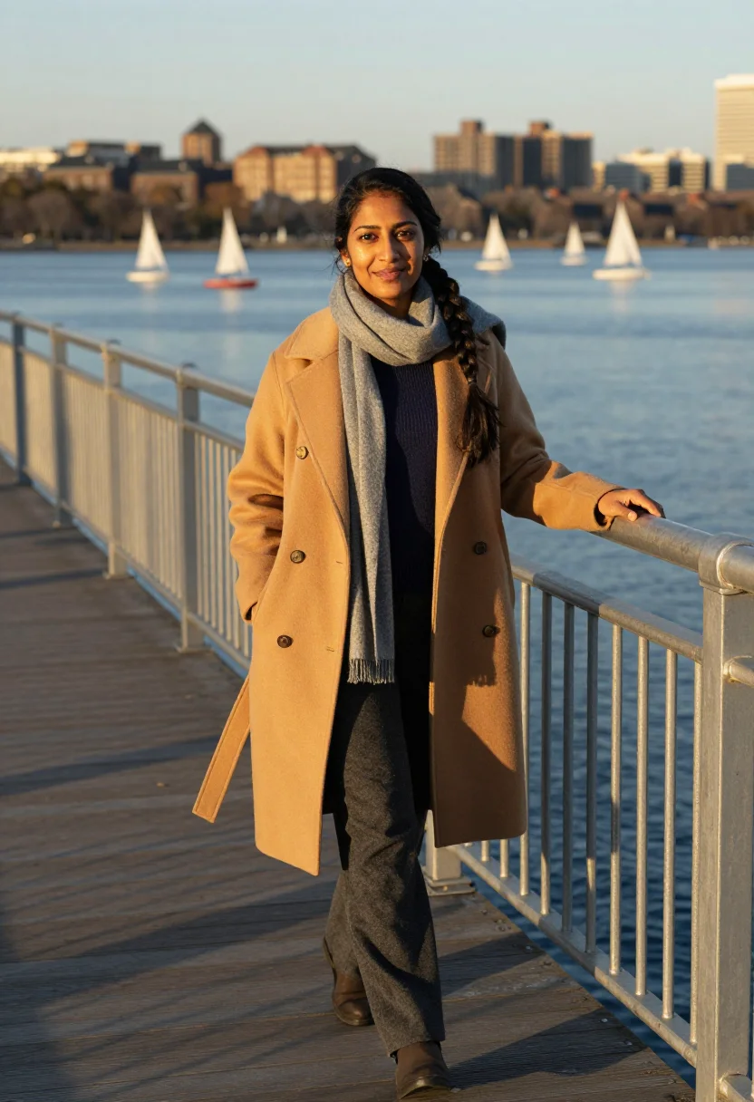 AI boston cambridge sample — portrait of a woman, full-length portrait of a South-Asian w