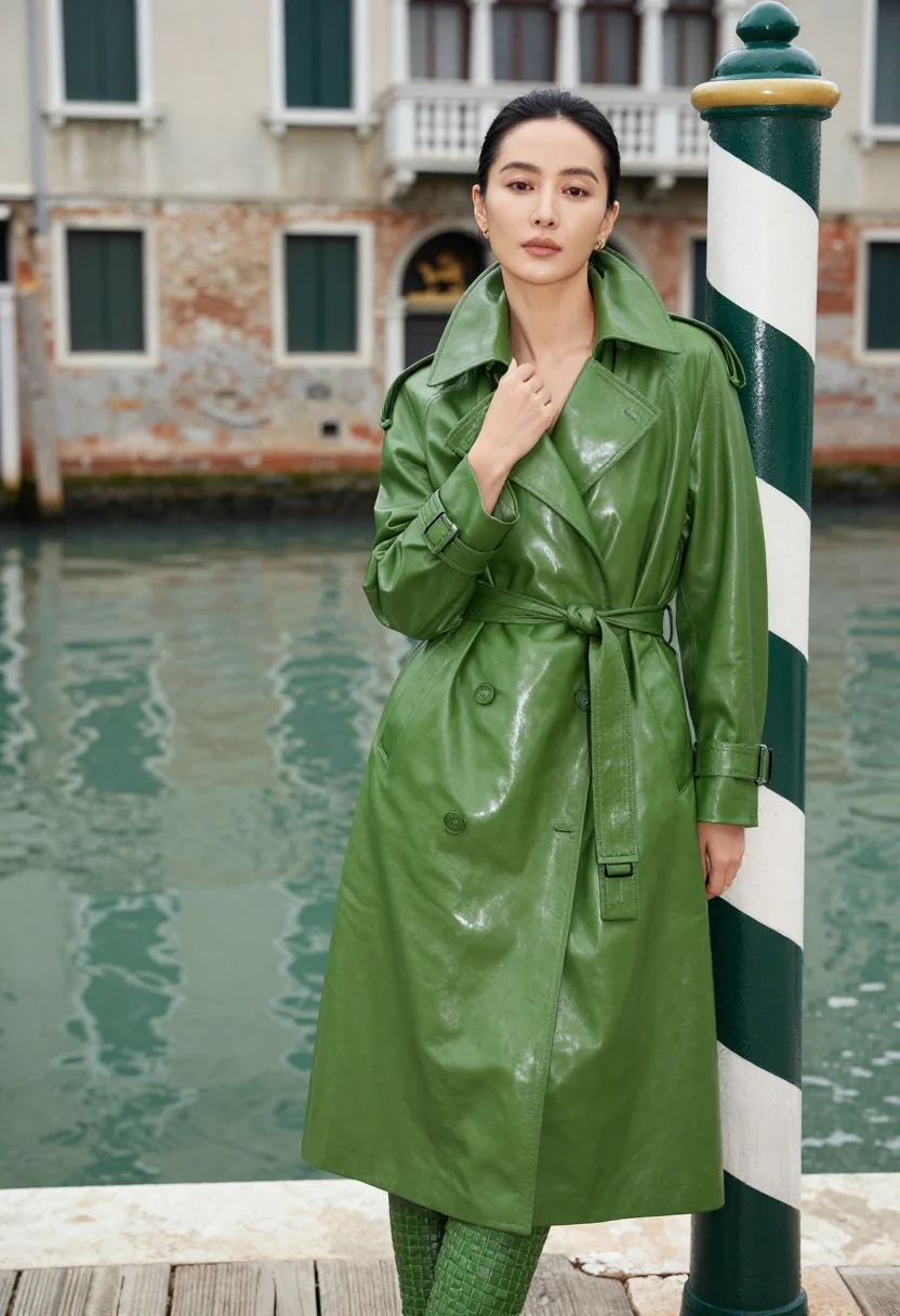 AI bottega green sample — portrait of a woman, half-length portrait of an East-Asian w