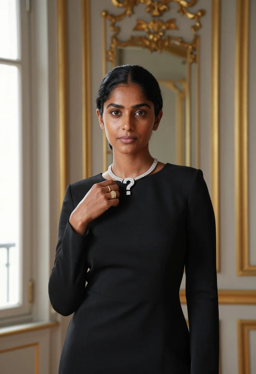 AI boucheron sample — portrait of a woman, chest-up portrait of a South-Asian woma