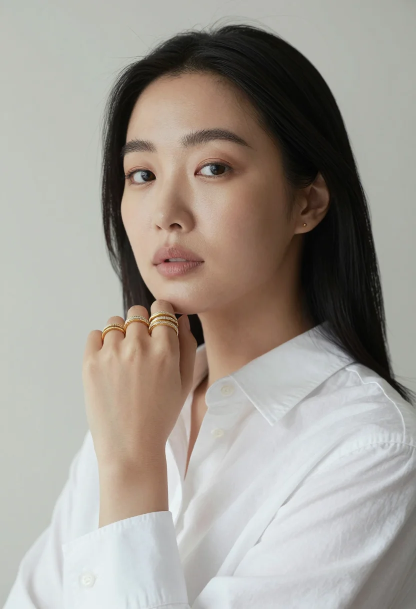 AI boucheron sample — portrait of a woman, close chest-up portrait of a Korean wom