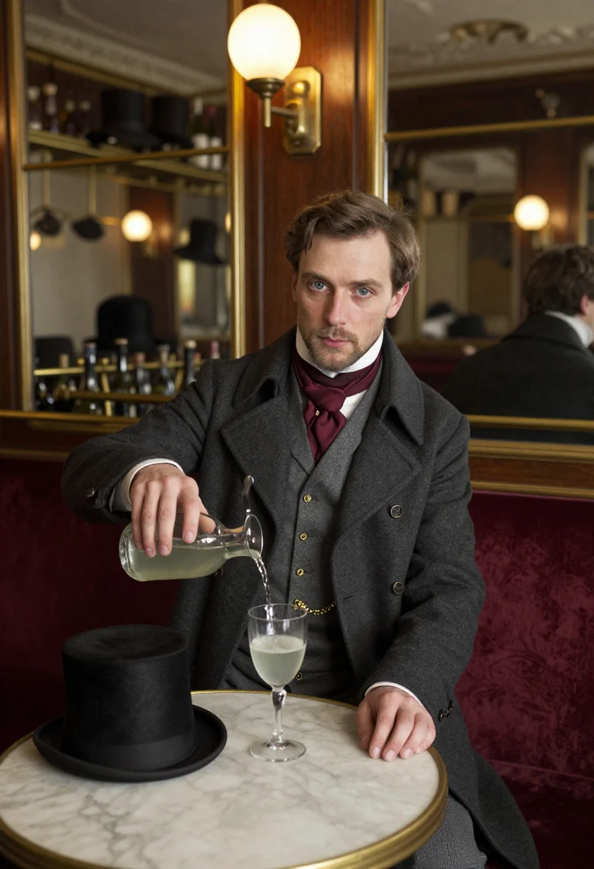 AI boulevardier sample — portrait of a man, three-quarter-length portrait of an Easte