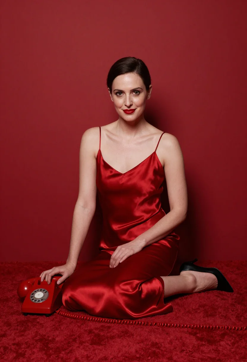 AI bourdin red sample — portrait of a woman, a woman in her early forties with pale