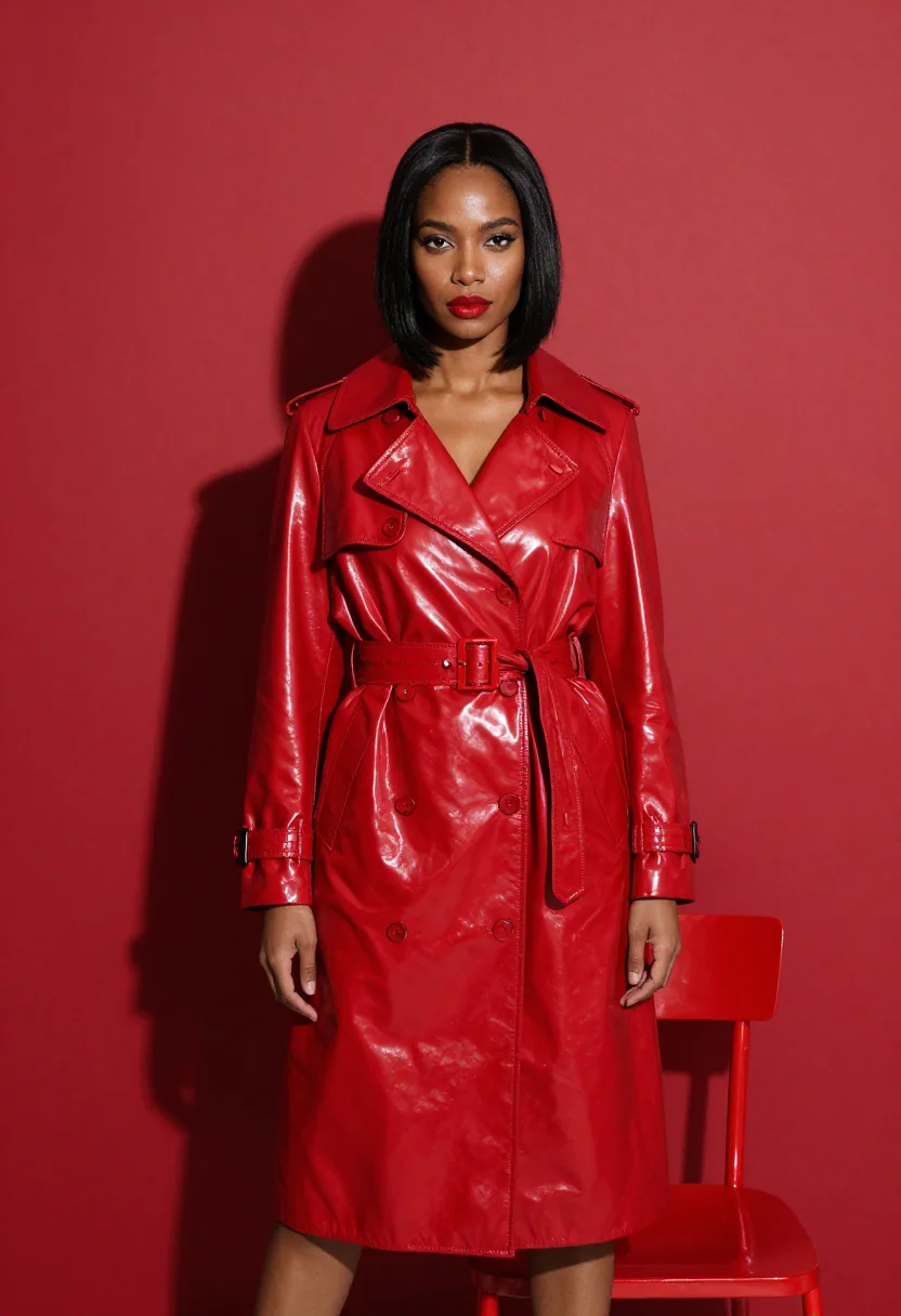 AI bourdin red sample — portrait of a woman, a woman in her mid-twenties with deep b