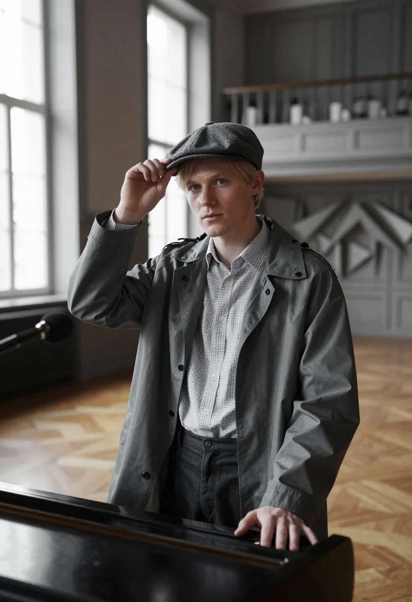 AI bowie thin white duke sample — portrait of a man, close half-length portrait of a Western-E