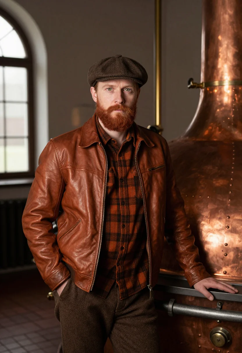AI brewhouse munich copper sample — portrait of a man, half-length portrait of a Western-Europea
