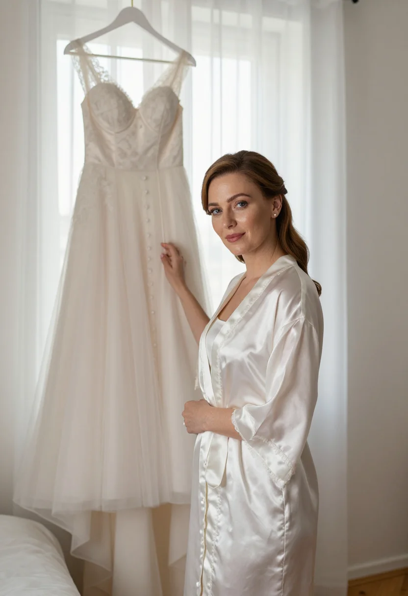 AI bridal morning sample — portrait of a woman, half-length portrait of a Western-Europ
