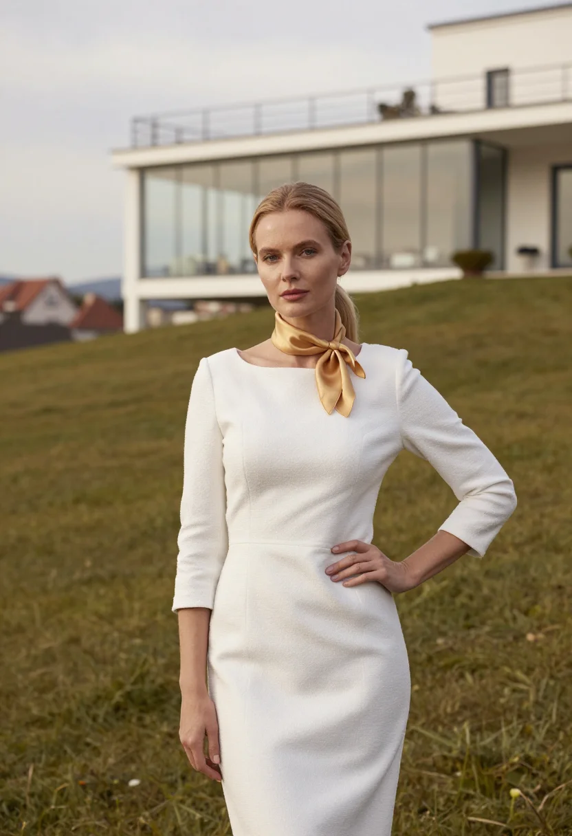 AI brno architect functionalist onyx white sample — portrait of a woman, framed half-length from the head to the