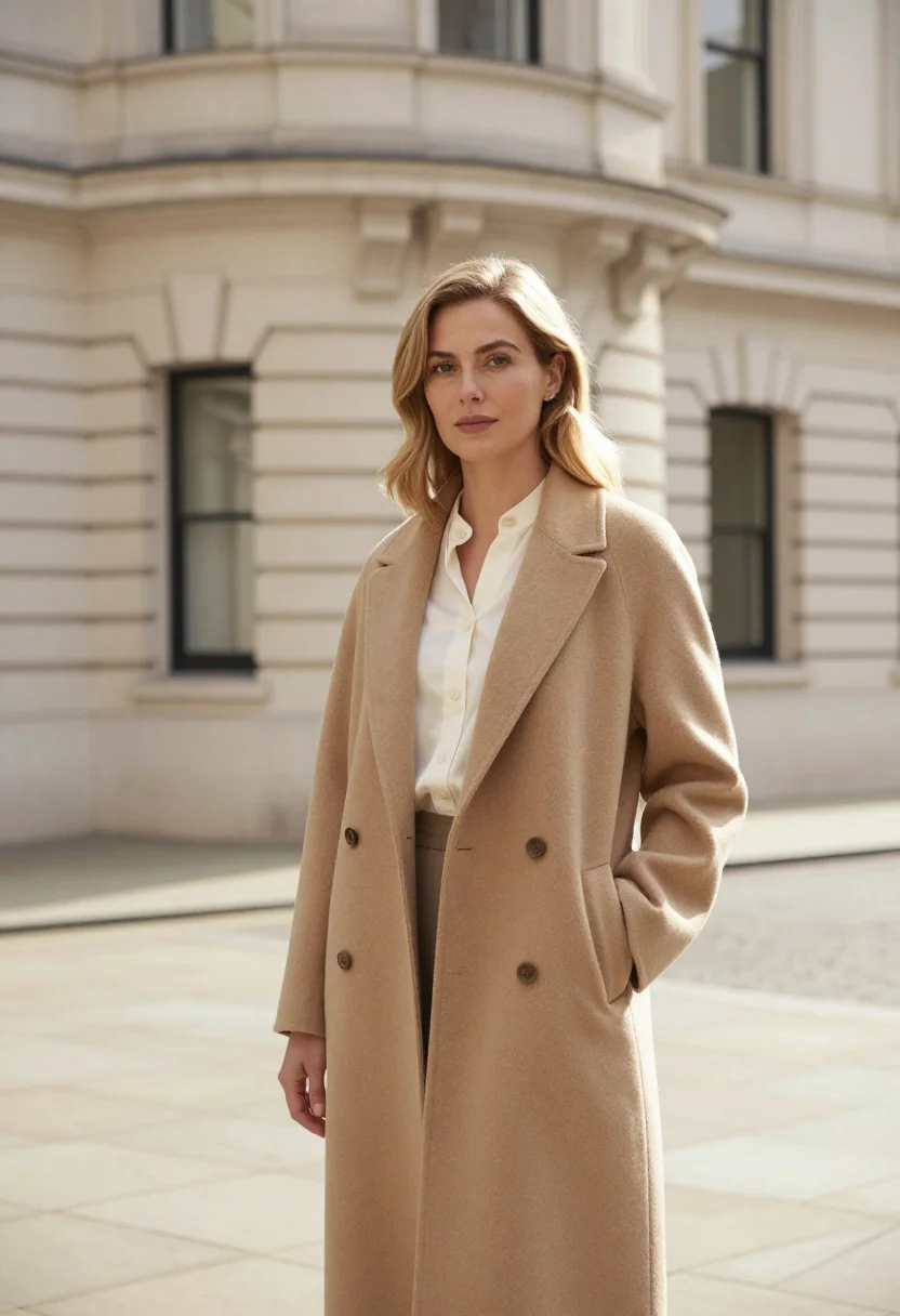 AI broadcasting house presenter portland cream sample — portrait of a woman, in her early forties, with fair skin, h