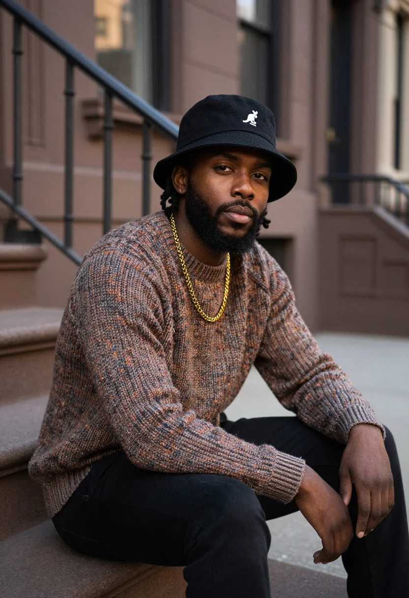 AI brooklyn ninety four sample — portrait of a man, close three-quarter portrait, camera at s