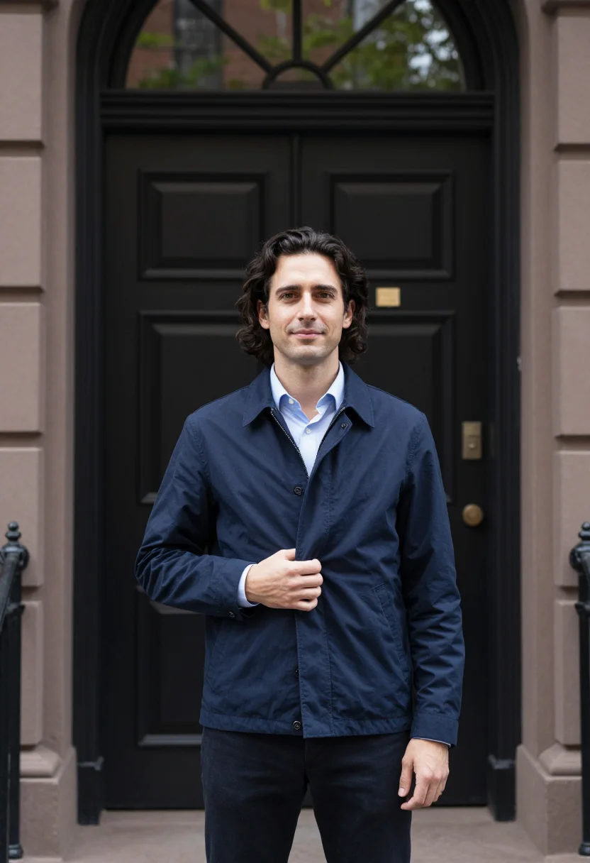 AI brownstone stoop sample — portrait of a man, half-length photograph of a Western-Europ