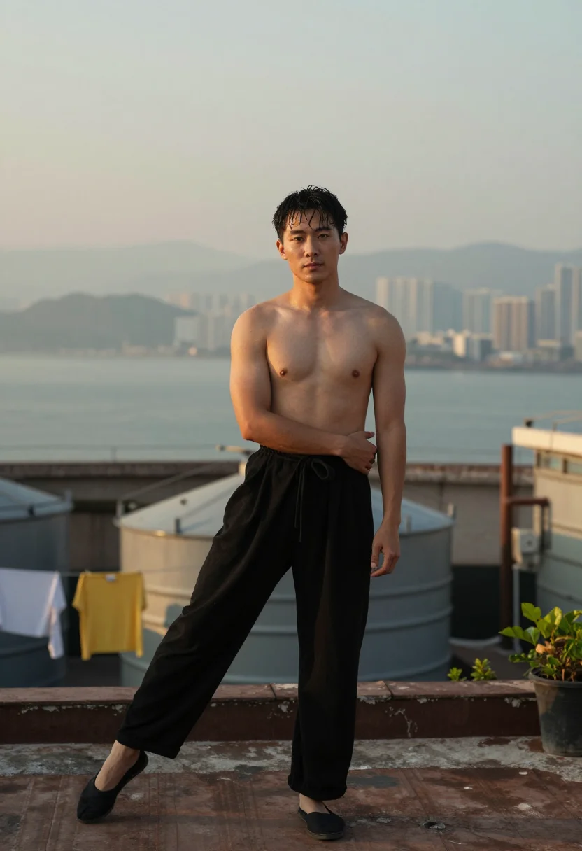 AI bruce lee sample — portrait of a man, full-length portrait of an East-Asian man