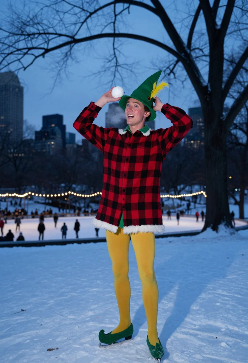 AI buddy the elf sample — editorial portrait photograph, a tall Western-European man i