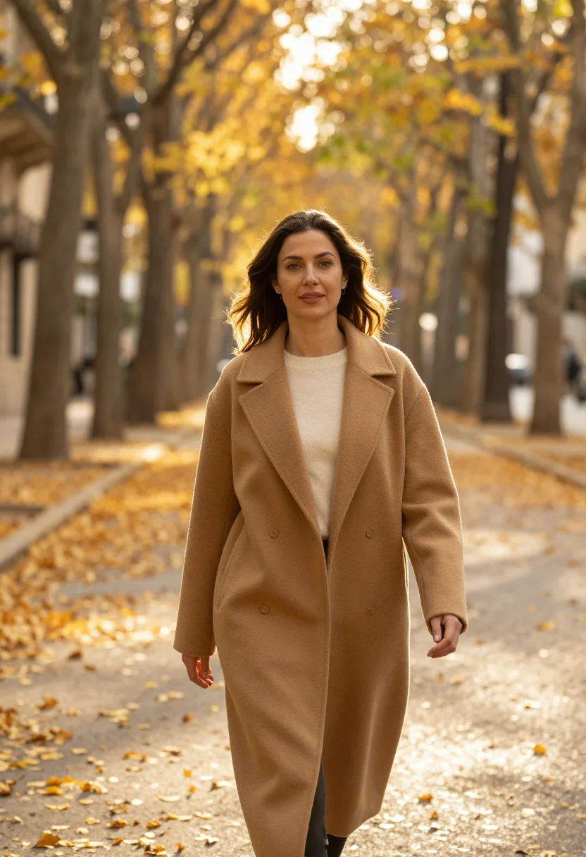 AI buenos aires autumn april plane gold sample — portrait of a woman, an Italian-Argentine traveller in her m