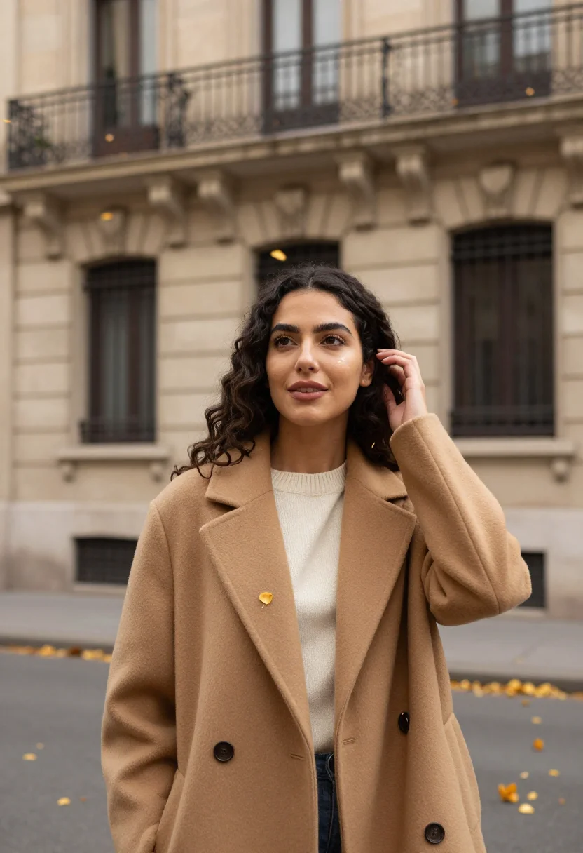AI buenos aires autumn april plane gold sample — portrait of a woman, an Uruguayan traveller in her early thi
