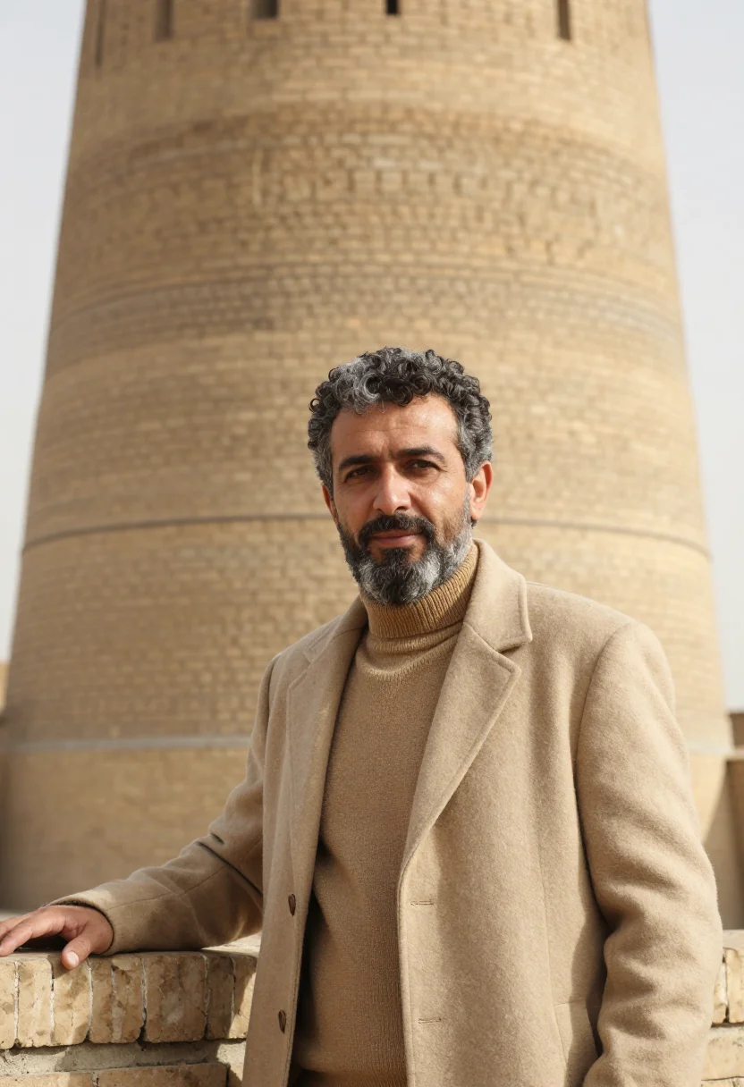 AI bukhara historian sand brick minaret sample — portrait of a man, a Bukharan Jewish historian in his early