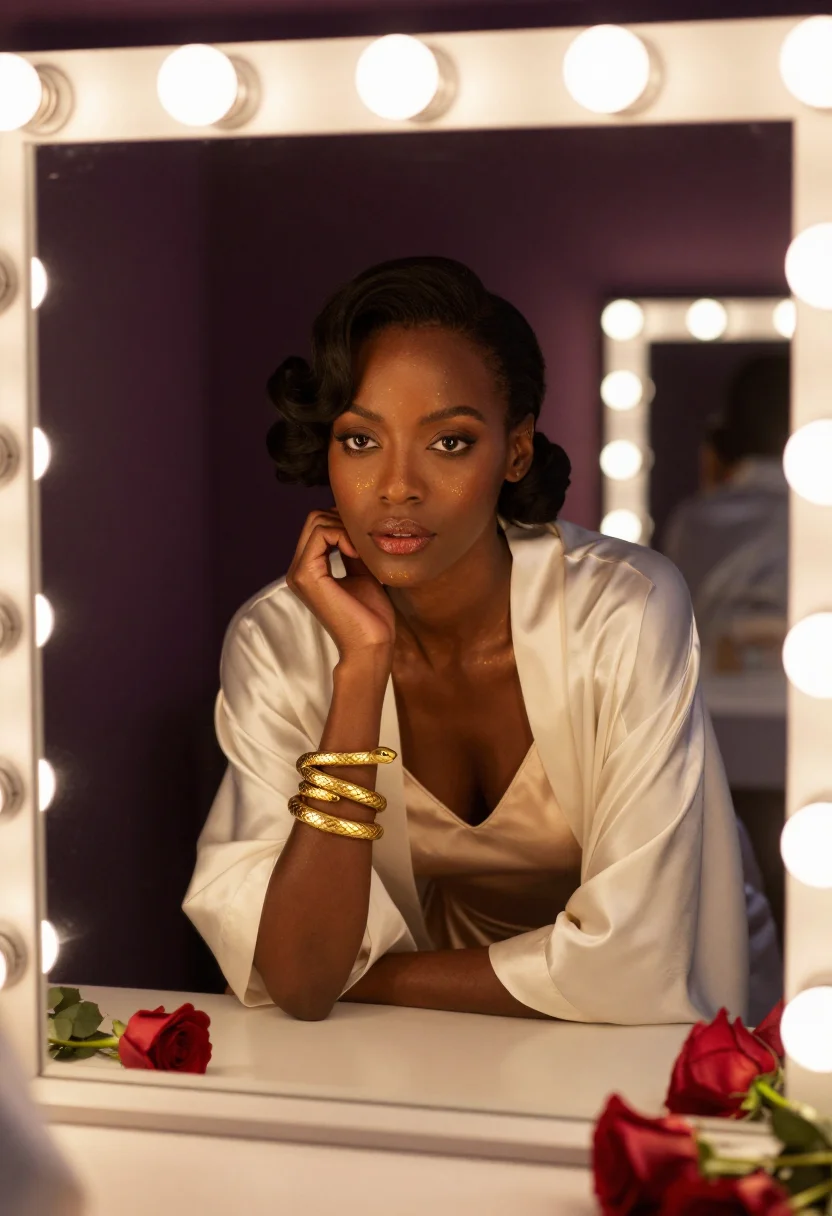 AI bulgari serpenti sample — portrait of a woman, half-length portrait of a Black woman w