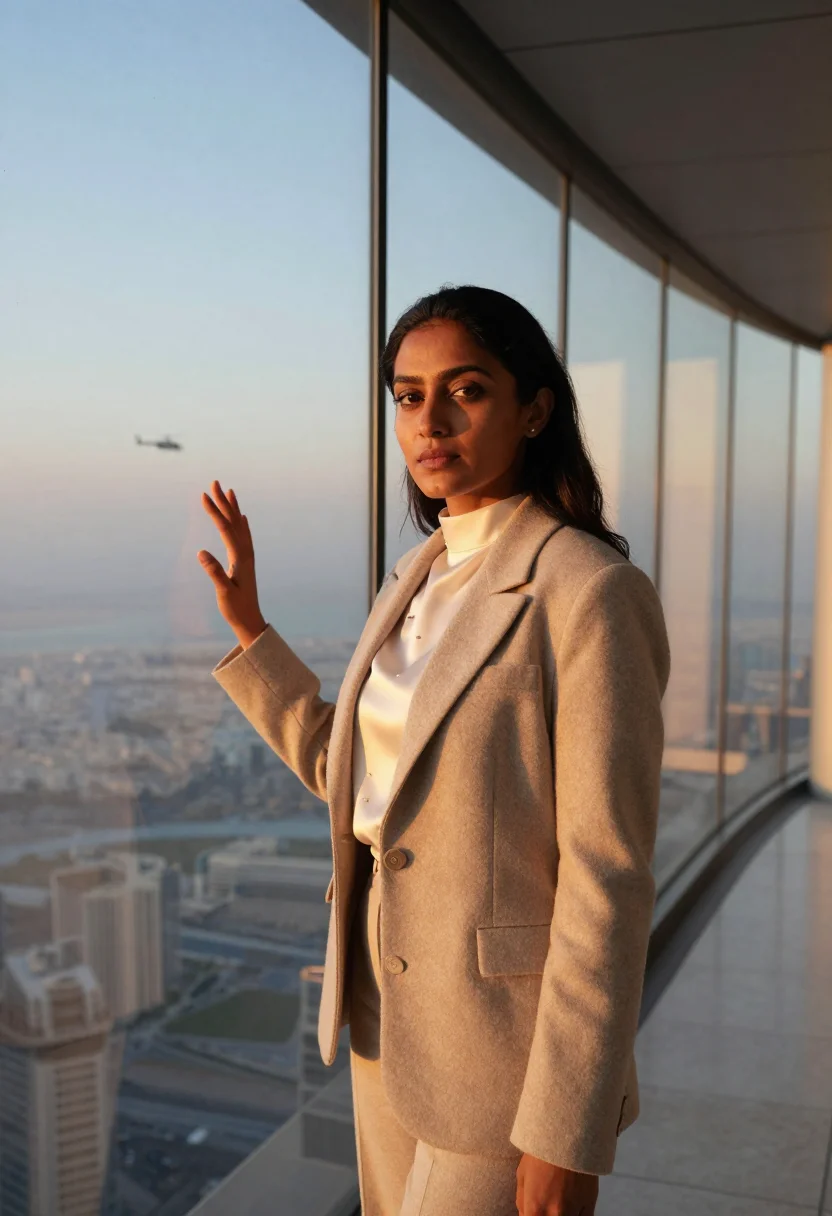 AI burj khalifa sample — portrait of a woman, head-and-shoulders portrait of a South-