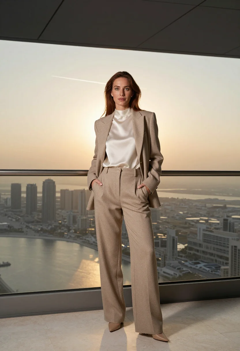 AI burj khalifa sample — portrait of a woman, full-length three-quarter portrait of a