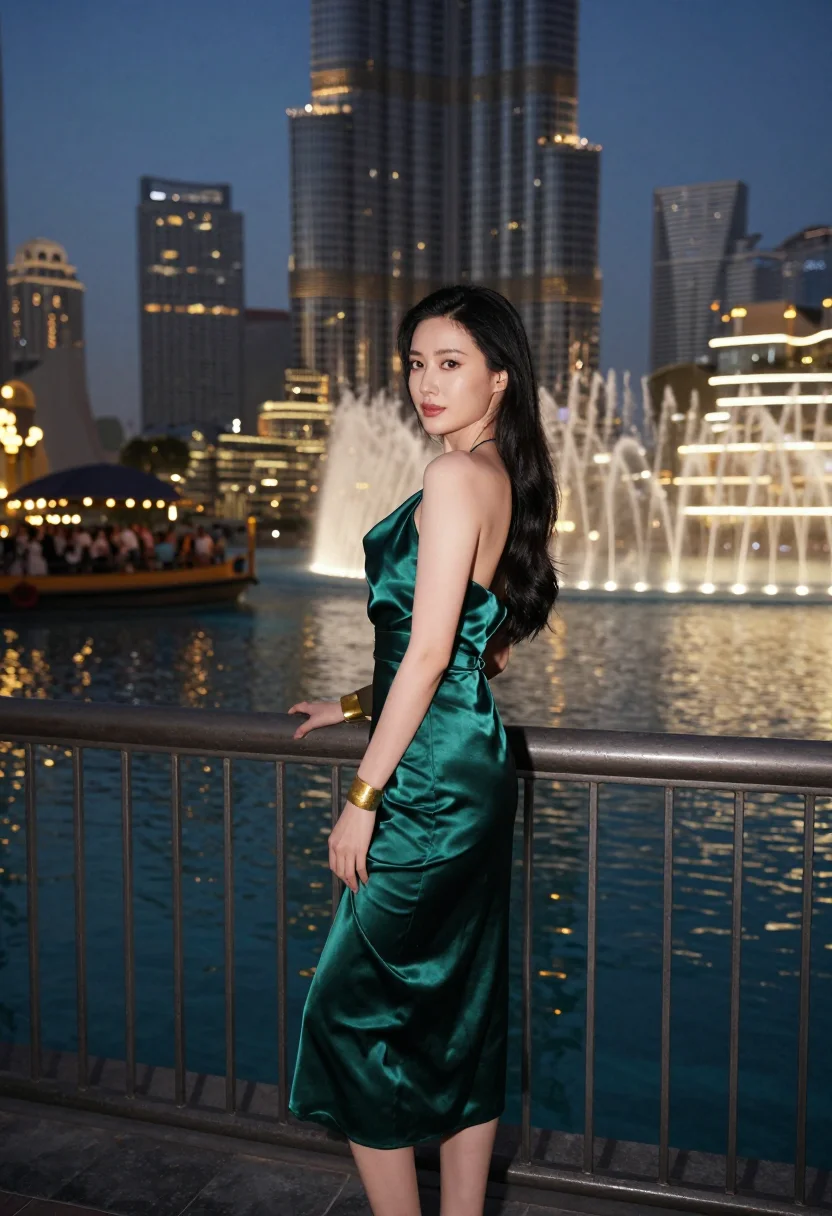 AI burj khalifa sample — portrait of a woman, full-length three-quarter portrait of a