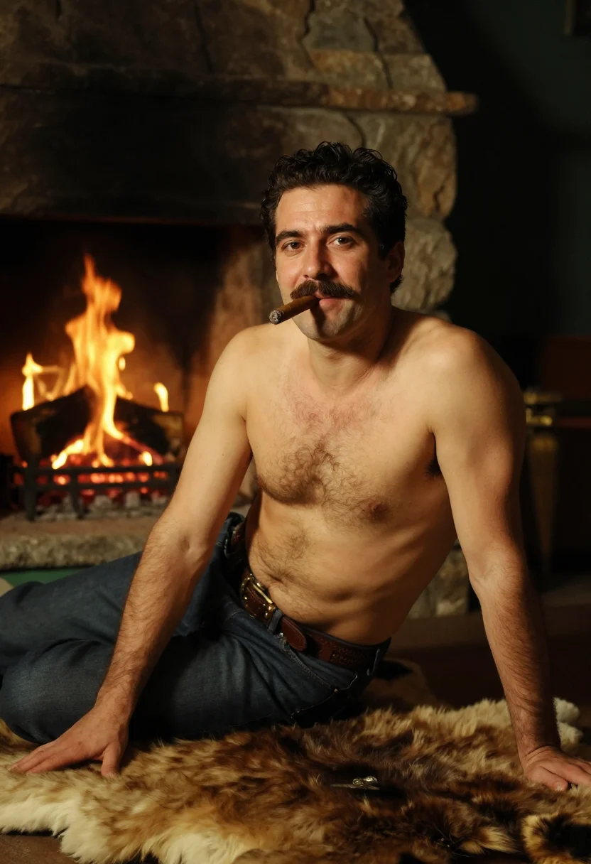 AI burt reynolds sample — portrait of a man, close half-length portrait of a Western-E