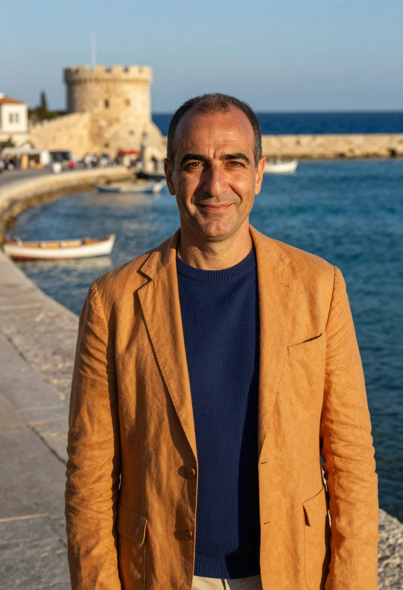 AI byblos marine archaeologist ochre sea sample — portrait of a man, a marine archaeologist of Italian descent