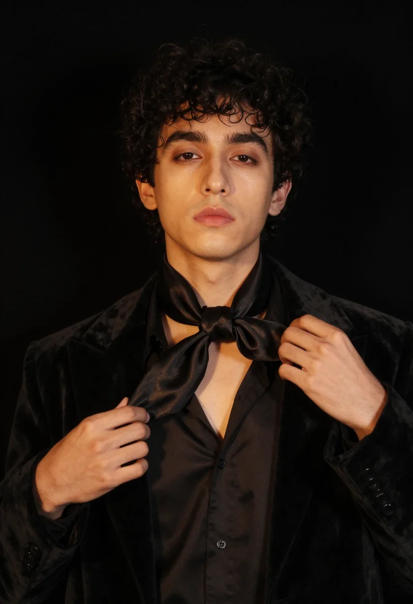 AI byron noir sample — portrait of a man, in his early thirties with pale skin, dar