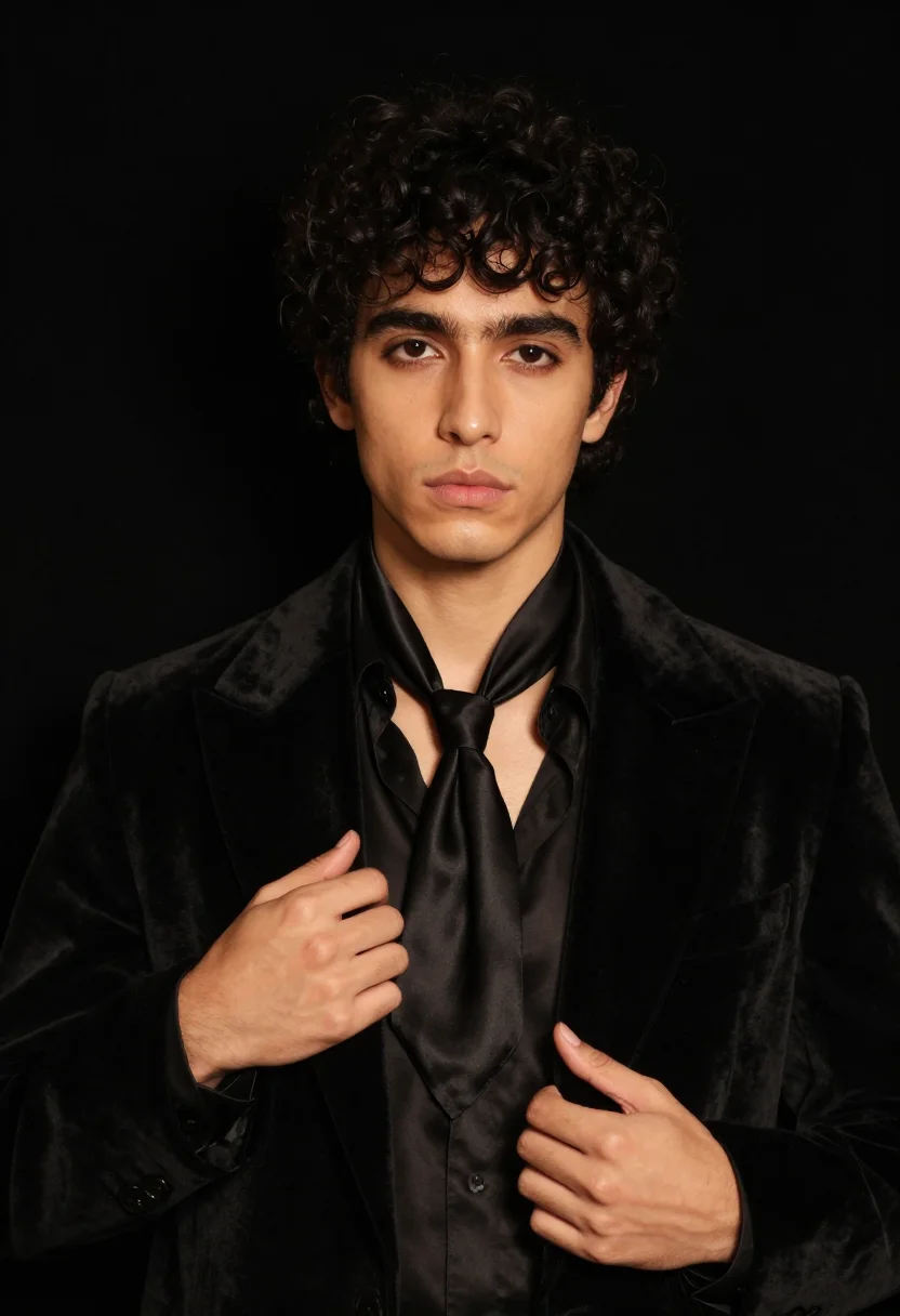 AI byron noir sample — portrait of a man, in his early thirties with pale skin, dar