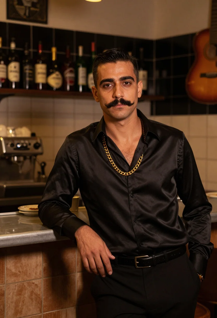 AI c tangana madrileno sample — portrait of a man, half-length portrait of a man of Southern