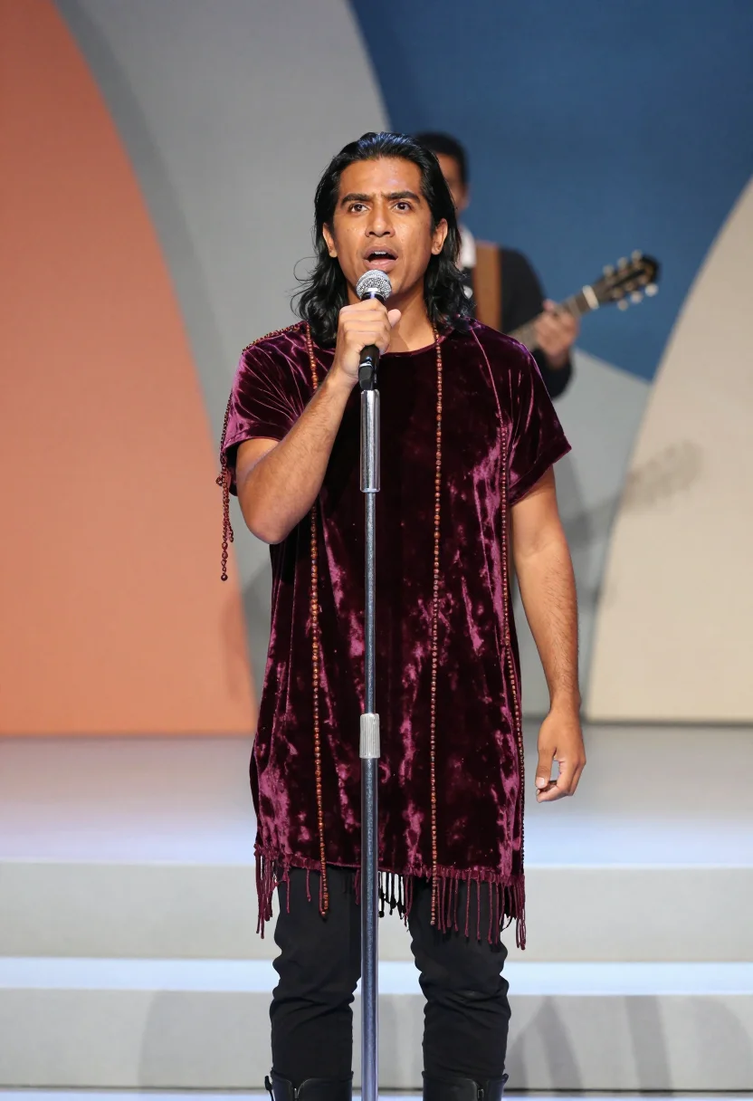 AI caetano tropicalia sample — portrait of a man, close half-length portrait of a Latin-Ame