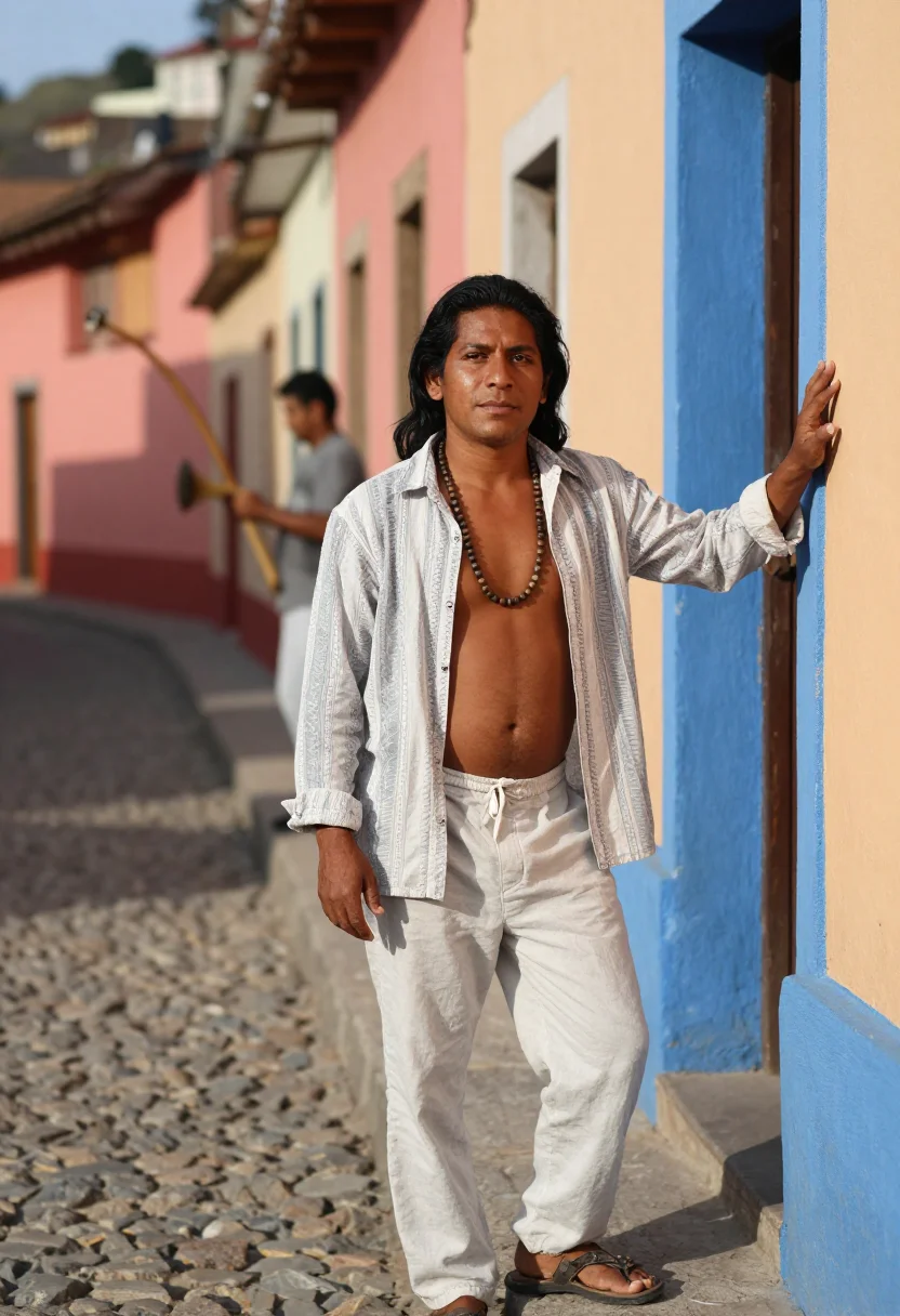 AI caetano tropicalia sample — portrait of a man, half-length portrait of a Latin-American