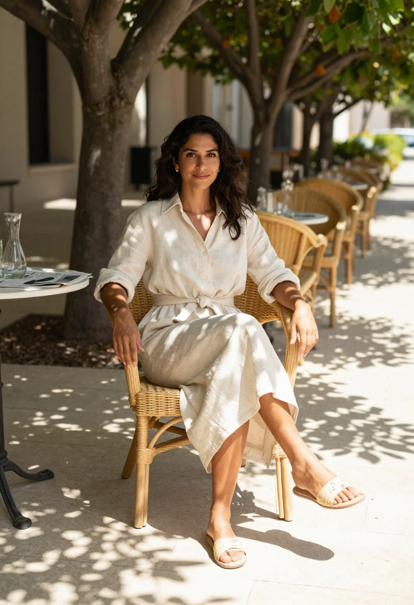 AI cafe sample — portrait of a woman, full-length portrait of a Latina woman